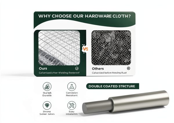 ZESHANGUS Galvanized Hardware Cloth 1/2'' 48x100 Inch Silver Mesh-5