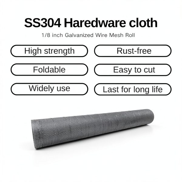 Anbadum 24in x 10ft Hardware Cloth Roll 1/8in Mesh Galvanized-5