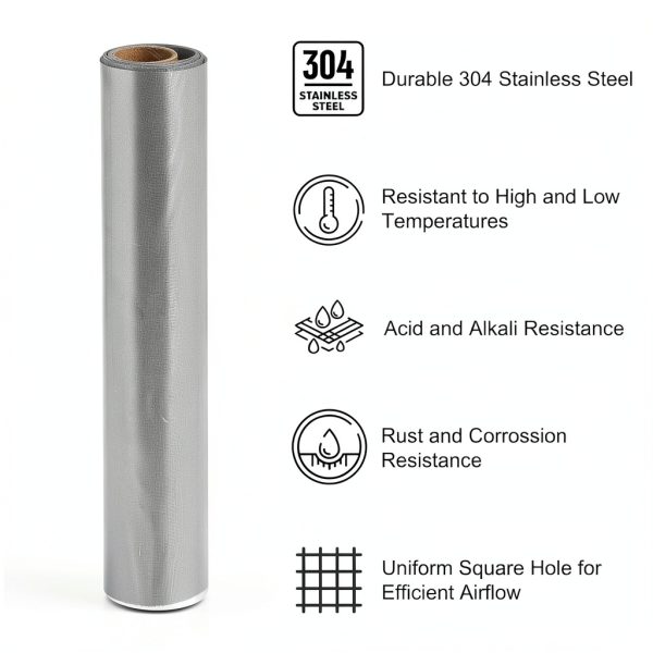 PATIKIL 304 Stainless Steel Woven Wire Mesh 120 Mesh 1000x400mm-2