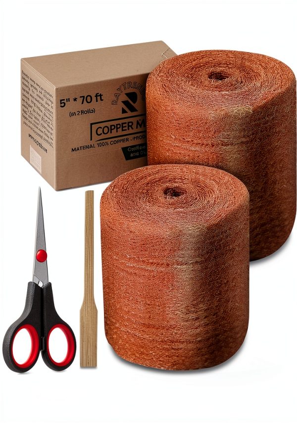 Copper Mesh Rodent Control Kit 5 inch x 70ft RAYTRENDS Premium Wool-0