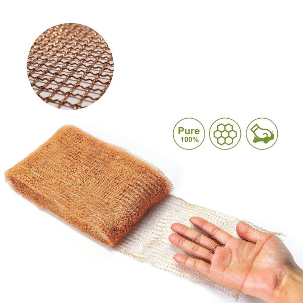 Copper Mesh Rodent Control, 4in x 30ft Premium Copper Wool Ideal for Hole Blocking, Rustproof Pure Mesh for Mice Slug Snail Control, with Exclusive Wood Stick-1
